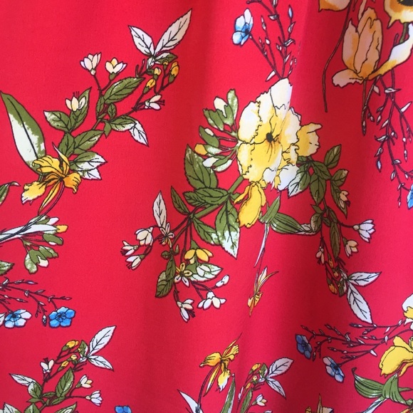 Velvet Torch Red Floral Halter Dress Medium - Picture 4 of 7